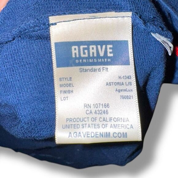 Agave Astoria L/S Royal Blue Made in USA 1/4 Zip Sweatshirt Sz L - Picture 6 of 7